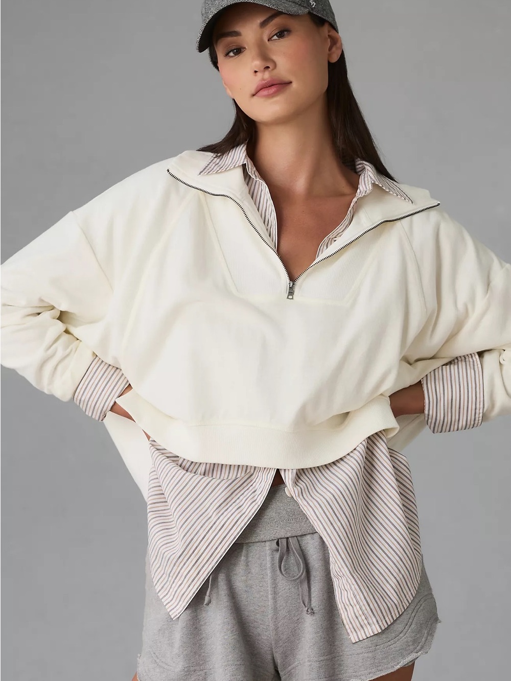 Daily Practice Anthropologie Half Zip Pullover Vanilla L